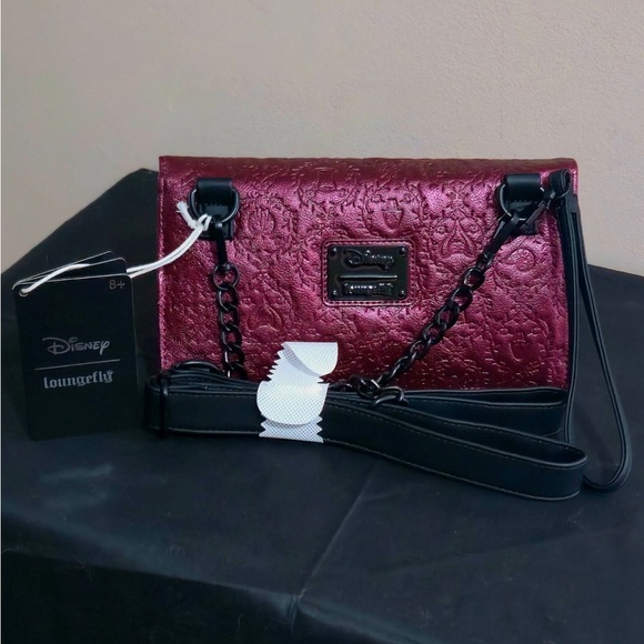 Loungefly Disney Villains Quiet Fandom Clutch Crossbody Bag